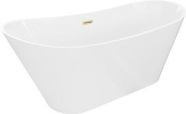 Mexen Dora Laisvai stovinti vonia 170 x 75 cm, balta, perdarytas šepetėliu auksas - 52071707500-55, 170 x 75 cm