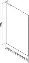 Mexen Next L vonios širmos su 1 durimis 70 x 150 cm, juodas rėmas, auksinis šlifuotas - 895-070-000-03-70-55