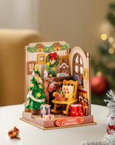 Rolife Mini House Building Craft Kits DIY Miniature House Kit Decoration Christmas Fireplace for Adults Gift For Christmas