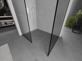 Mexen Kioto dušo sienelė Walk-in 150 x 100 cm, juodas rėmas, baltas - 800-150-202-20-70-100