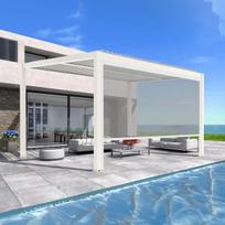Pergola LUXE 3x4 m balta aliumininė su LED apšvietimu