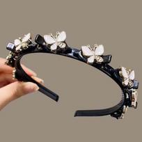 Elegant Hair Bands with Clips Shiny Hairband Twinkle Rhinestone Bangs Clip Headband  Daily Style 4