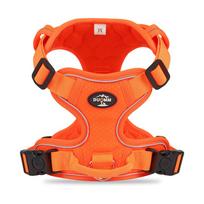 Dog Traction Oxford Cloth Vest Pet Chest Strap Back Harness Anti-break Reflective Dog Walking Rope for Large  Dogs (Orange,S) oranžinė