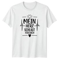 Mein Herz Schlagt Fur Dich T-Shirt German Love Romance Gift For Him And Her S