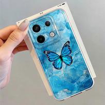 Case for Xiaomi Redmi Note 14 Pro Plus Note 13 11S 14C A4 12 10S 12S 9 10 11 13C Soft Phone Cover Marble Butterfly Redmi Note 9S