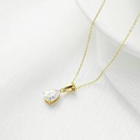 Versatile Personality and Temperament Zircon Necklace Simple Waterdrop Necklaces Fashion Age Reduction Colored Jewelry 41cm-50cm&Fashion
