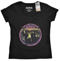 Official Def Leppard Ladies T Shirt Vintage Circle Band Logo M L XXL M