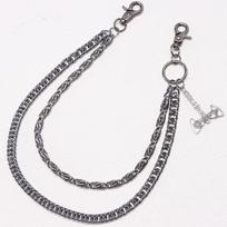 Hip Hop Metal Waist Chain For Men With Dual Layer Skull And Cross Pendant Youth Accessories Battle Axe