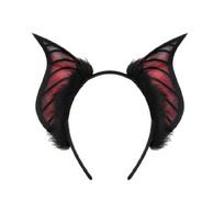 Creative Bat Ear Hairband Cosplay Accessory Hairhoop For Roleplay Lover Masquerades Party Gathering Photo Headpiece raudona