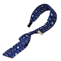 Stylish Hair Accessory Feature Fabric Ribbon Scarf Pearls Accent French Style Wide Hair Band Fashion Headdress tamsiai mėlyna spalva