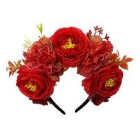 Contemporary Hairband Practical Hair Decoration Lightweight Cosplay Costume Wedding Decors Comfortable Wear for Women raudona