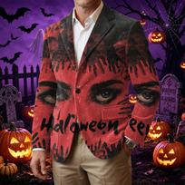 Men's Corduroy Business Casual with Halloween Print L rožinė