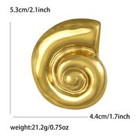 Luxurious Metals Snail Shell Brooches for Women Unisex Stainless Steels Pins Banquet Party Backpack Gifts Jewelry Accessories
