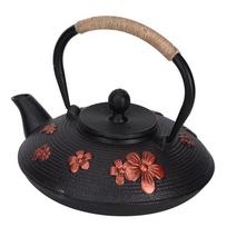 Copper Handle Iron Kettle 0.9L Capacity Oriental Teapot Cast Iron Teapot  For Home