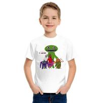 European sizes Boy Printing Class Garden Game Theme Graphic T-Shirt - Breathable And Comfortable Short Sleeve Round Neck T-Shirt 98cm balta