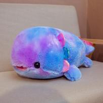 Rainbow salamander hexagonal dinosaur doll plush toy salamander doll throw pillow rag doll children's birthday gift female 40cm（0.25kg） violetinė