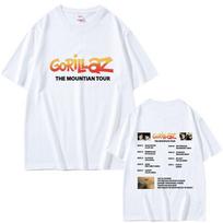 Rock Band Gorillaz The Mountain Tour Merch Tshirt Men Women Clothing Retro Casual Oversized T Shirts Fashion Tshirt S