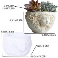 Female Mage Relief Succulent Plant Flower Pot Resin Silicone Mold Witch Wand Storage Box Mould Magic House Castle Craft Molds