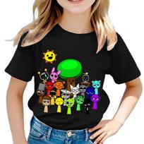 Funny Sprunki T-shirts Boys Girls Summer Short Sleeve Tees Kids Cartoon Incredibox Game Tshirt Sprunki Children Clothing Tops 110