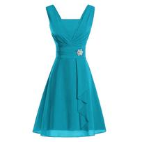 Women Formal Wedding Bridesmaid High-waist Party Ball Prom Gown Cocktail Dress XXXL mėlyna