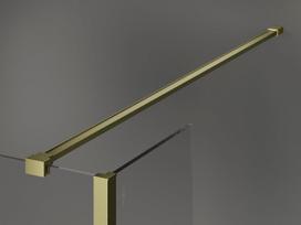 Mexen Kioto dušo siena Walk-in 140 x 120 x 40 cm, juodas rėmelis, šlifuotas auksas - 800-140-120-221-55-70-040