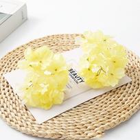 5/10Pcs Artificial Burnt Edge Flower Heads Artificial Silk Home Restaurant Vase Decoration DIY Mother's Day Bridal Wedding Decor (Yellow,5Pcs) geltona