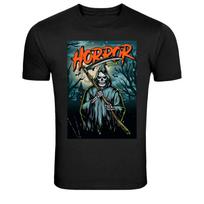 Horror Night Grim Reaper With Scythe Moon Graphic T-Shirt XXL