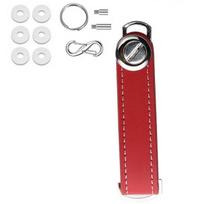 Luxurious Zinc Alloy Leather Keychain Premium Key Holder Great For Special Occasions raudona