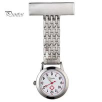 Gift Watch Wearable Brooch Style Metal Nurse Pocket for Clock Silver