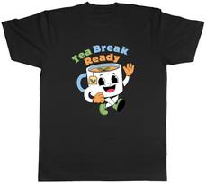 Tea Break Ready Funny Cuppa Brew Mens T-Shirt Tee Gift Top L