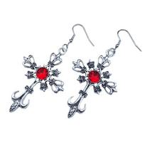 Exquisite Gothic Punk Cross Earrings Crystal Drop Stud Earring Women Nightclub 1