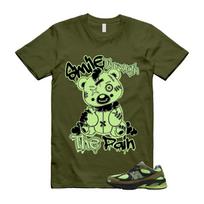 2010 Sea Moss Afterglow Olive Green Black T Shirt Match SMILE2 M