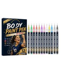 Body Paint Markers for Soccer Theme Events, Temporary Pens for Face and Body, -Based Supplies juoda