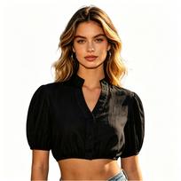 Women's Oktoberfest Short Sleeve Blouse - Puff Sleeve Top, Traditional Bavarian Festival Costume Shirt XXL juoda