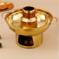 Multi-Purpose Dry Ice Hot Pot Gold Imitation Copper Hot Pot Dessert Display Hot Pot  Home Party S