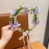 Simulation Flower Flower Hair Hoop Bohemia Style Wreath Headband  Portrait Photography rožinė raudona spalva