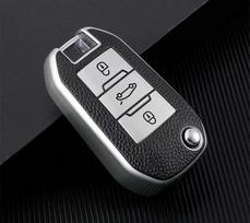 Odinis automobilio nuotolinio valdymo pulto rakto dėklas, skirtas Peugeot 3008 208 308 508 408 2008 307 4008 Citroen C4 C4L CACTUS C3 C6 C8 Shell balta