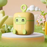 Cartoon Robot Washable Lint Remover Portable Roller Brush Household Hair Removal Roller Lint Remover žalia/geltona