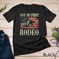 Womens Not My First Rodeo Cowboy Riding Horse Vintage USA Unisex T-shirt S