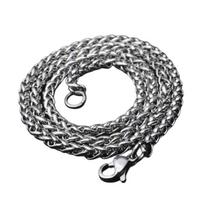 HNSP 304L NERŪDIJANČIO PLIENO KRYŽIUOTA GRANDINĖLIŲ VĖRINYS VYRAMS Moterims Punk Kaklo Pakabuko Aksesuarai Didmeninė Prekyba 3MM-6MM Pločio 3MM wide&50cm Necklace