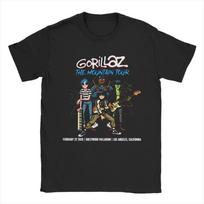 Novelty Gorillaz The Mountain Tour T-Shirt for Men Women O Neck Pure Cotton T Shirt Short Sleeve Tees Clothes S