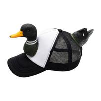 Yousheng Baseball Cap, Breathable Mesh Trucker Hat with 3D Embossed Wild Duck Design, Adjustable Back Buckle Sun Hat for Fishing Hunting Outdoor A