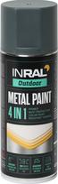 Antikoroziniai dažai INRAL METAL PAINT 4in1, antracito sp., matinė, 400ml
