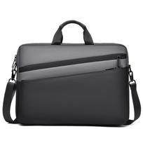 Waterproof Laptop Bag 15.6-17.3 Inch Briefcase Bag Portable Men Briefcase  Shoulder Bag black-grey-15.6inch