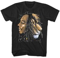 Bob Marley Profile Lion Mens T Shirt Music Classic Band Concert Tee New Black M