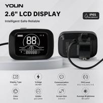 YOLIN Ebike LCD Ekranas 2,6 colio YL-81C 36V 48V UART CAN Protokolas 80 nitų Elektrinio dviračio priedai juoda
