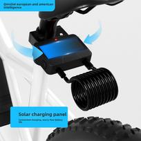 Solar Powered Smart Bicycle Lock Bluetooth APP Control Anti-Theft 8mm Steel Cable Lock IPX6 Waterproof Keyless Bike Lock E-bike PC+ Alloy juoda