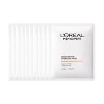 Loreal Paris Men's Mask, Brightening Acne Marks, Lightening Spots, Moisturizing, , Nourishing, LOreal Mens Whitening Hydrating Mask-26g10 pieces balta