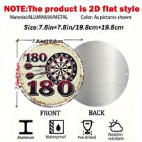 cm Dart Game Scoreboard  D Flat Metal Wall Art with Numbered Sections  Arrow  Bullseye Durable 20x20cm(8x8inch)