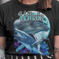 Retro Whale Graphic Tee: 90s Hip Hop Style S
